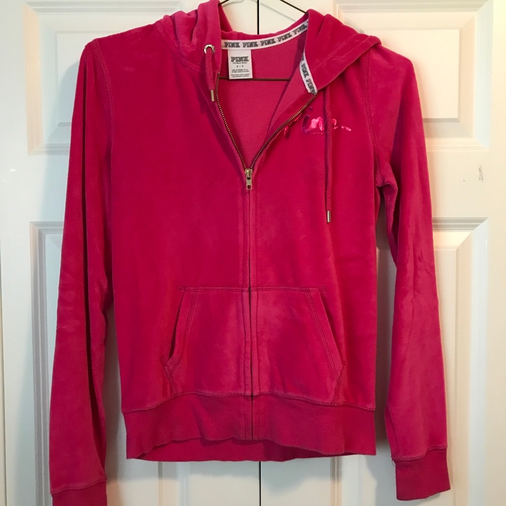 VS PINK Velour Zip Up